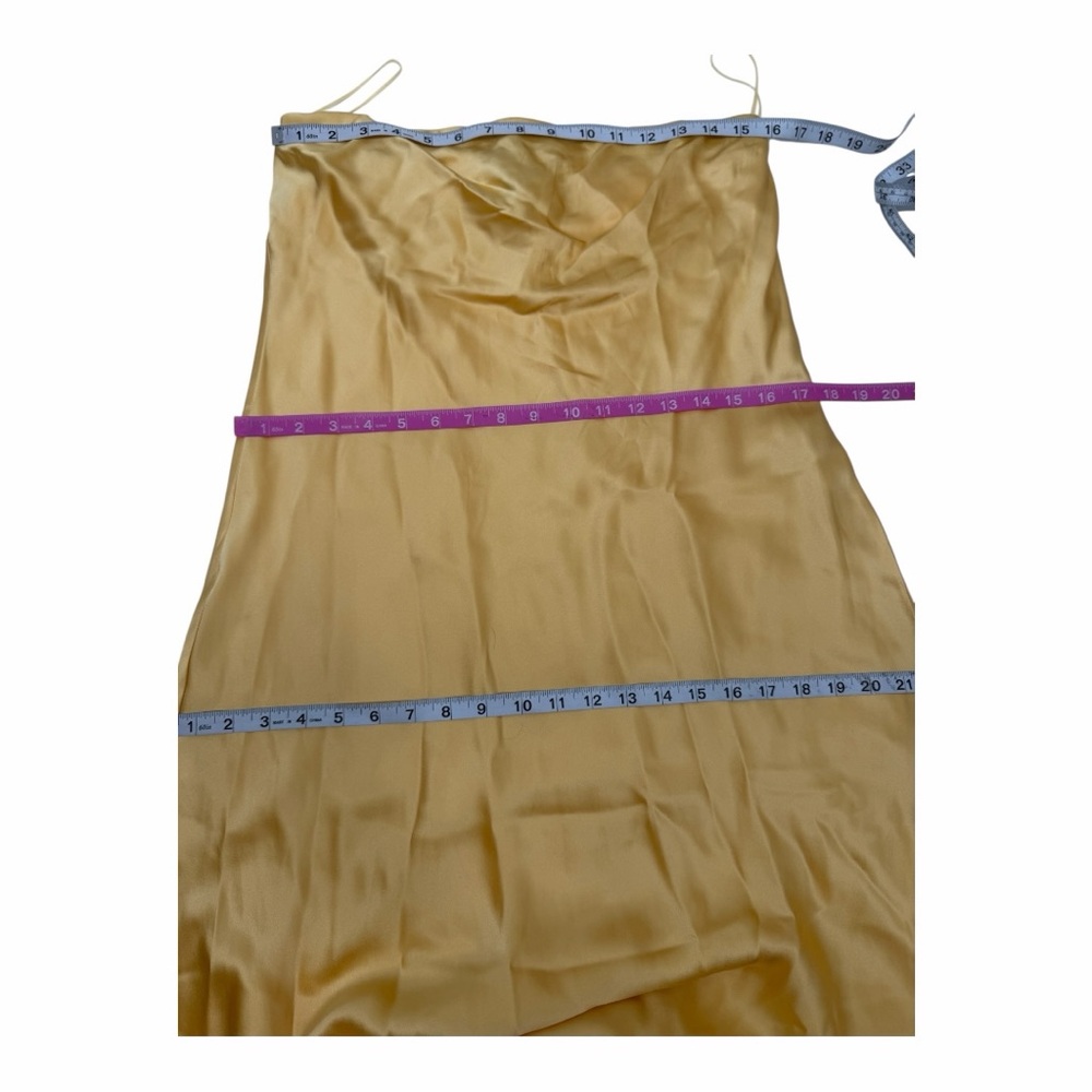 Reformation Oren Silk Strapless Maxi Dress Sunshine Yellow NWT XL - Picture 6 of 8